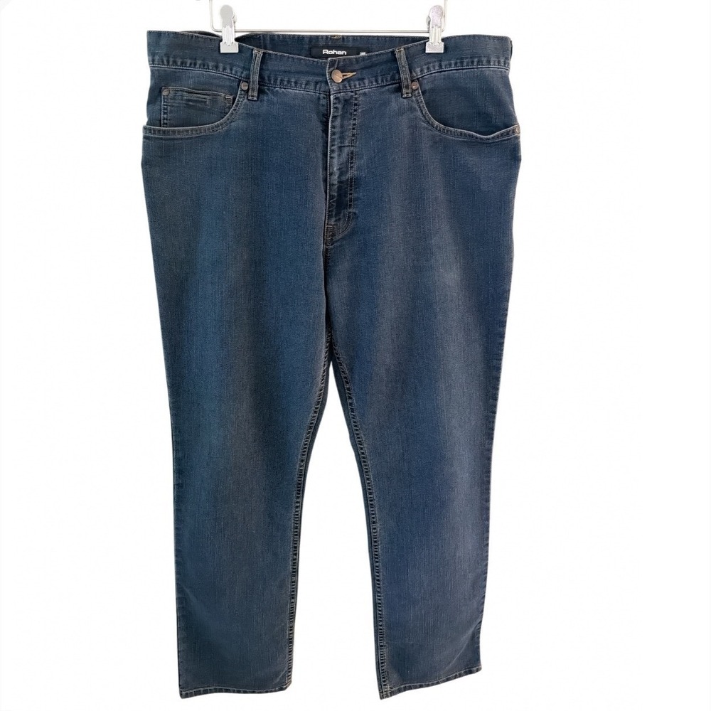 Rohan‎ Mens Jeans Plus Dark Wash Straight Leg Denim Pants Blue 38Rx31 UPF 40+